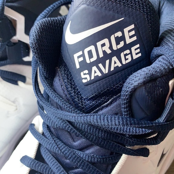 NIKE Navy Force Savage Pro Shark Football Cleats 16 - Picture 4 of 12